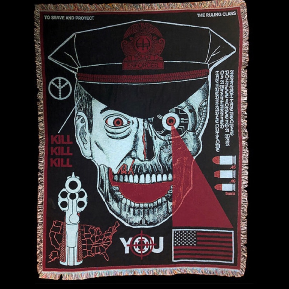 Death Traitors Serve & Protect woven blanket